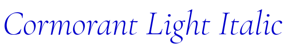 Cormorant Light Italic Schriftart